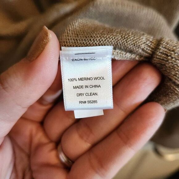 EXPRESS Men's Tan Quarter Zip Wool Sweater Size XL - Picture 4 of 4